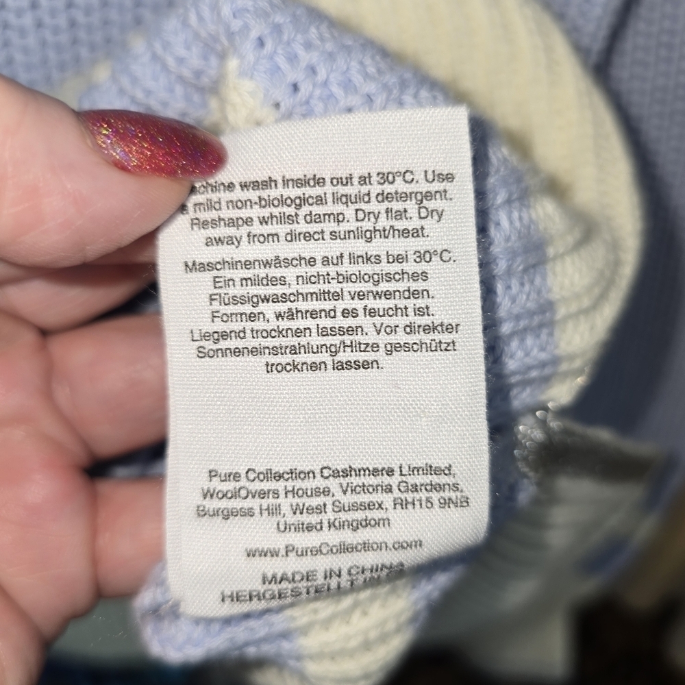 Pure Collection Organic Cotton Mock Neck Button Shoulder Sweater Size 14 - Picture 13 of 13